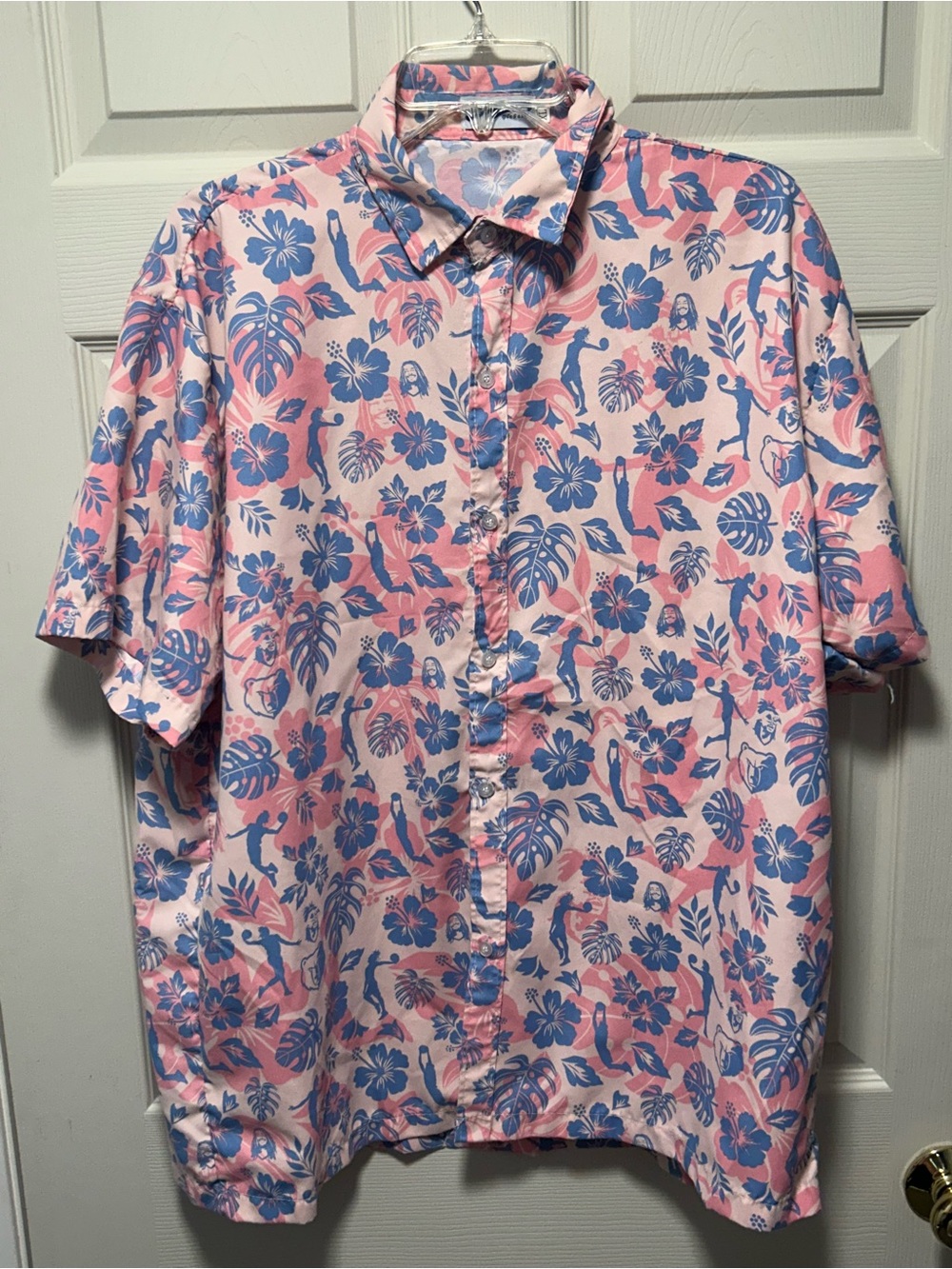 Memphis Grizzlies Ja Morant Pink Hawaiian Shirt Size XL SGA Floral NBA